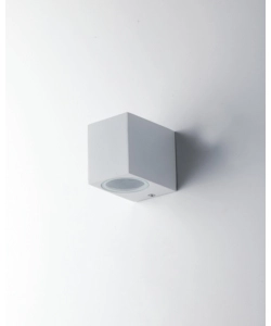 APPLIQUE "QUBO" ALLUMINIO BIANCO, 9,3X8X6,7 CM